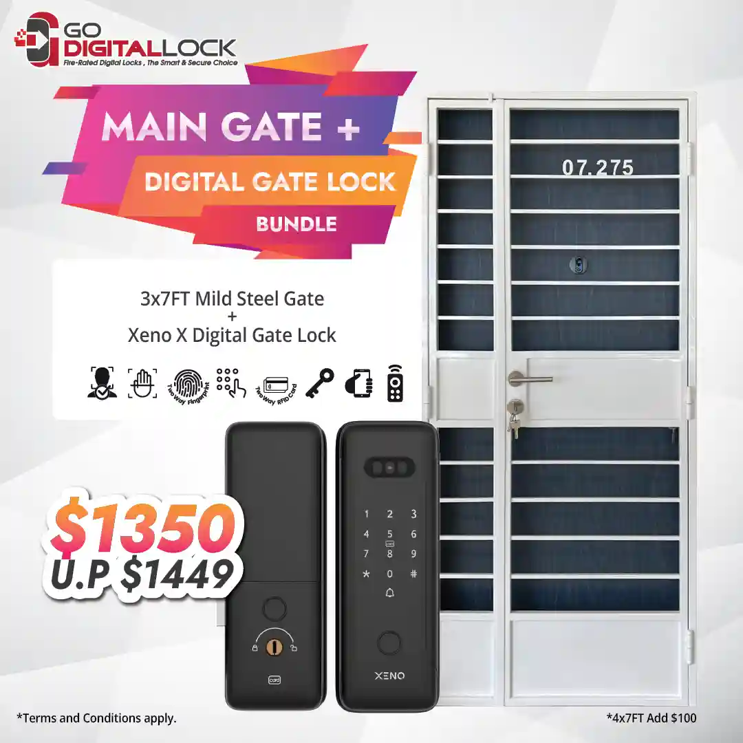 Mild Steel Gate +Xeno X Digital Gate Lock Bundle