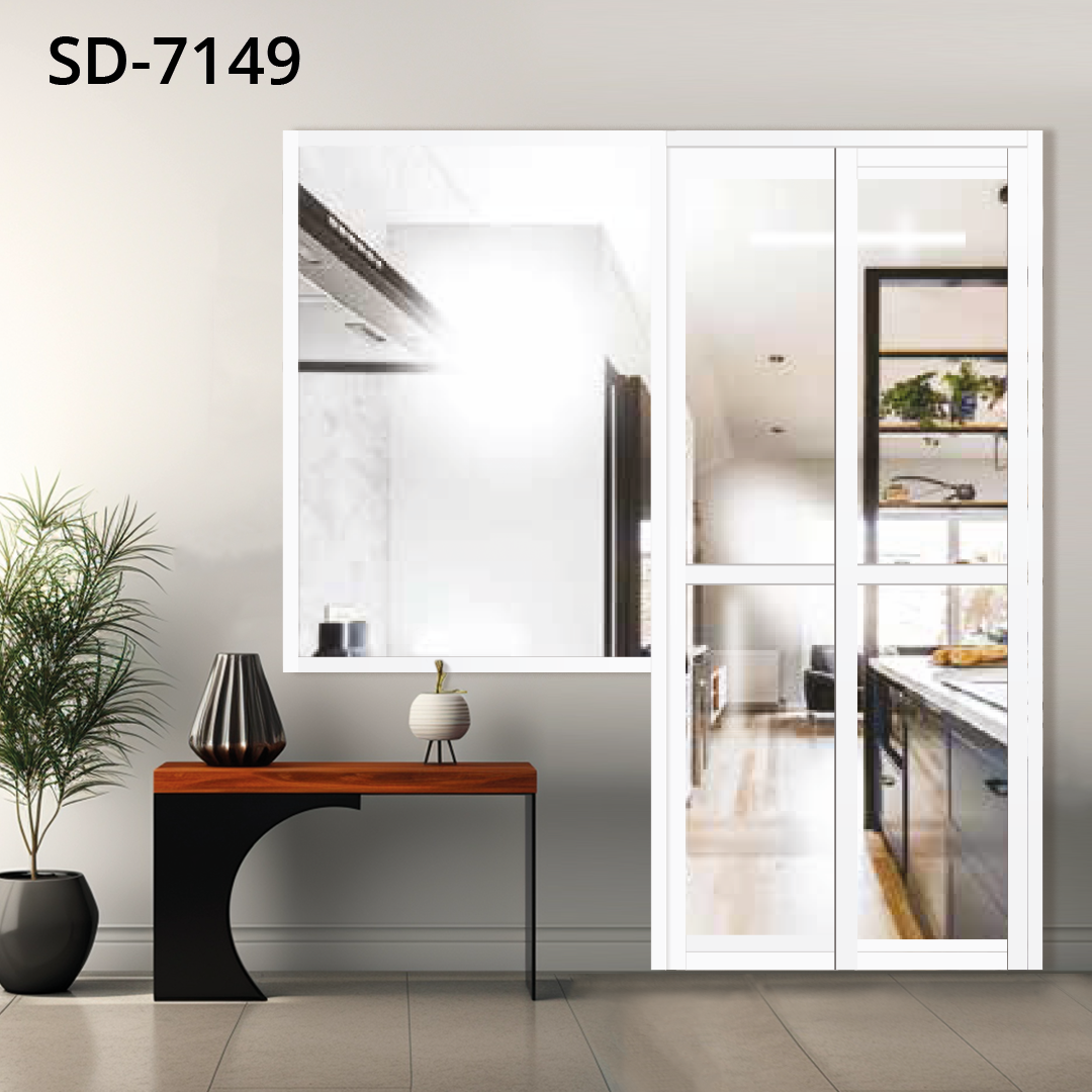 aluminium slide and swing kitchen door with window