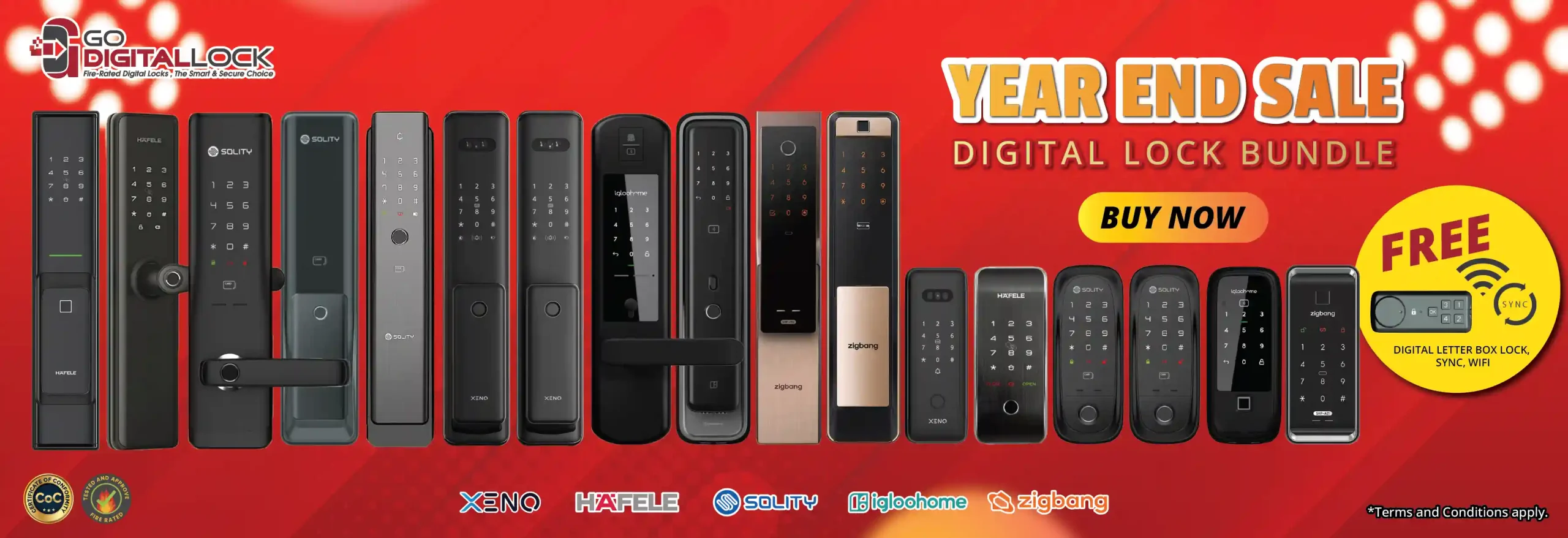 Year-end sale digital lock promotions