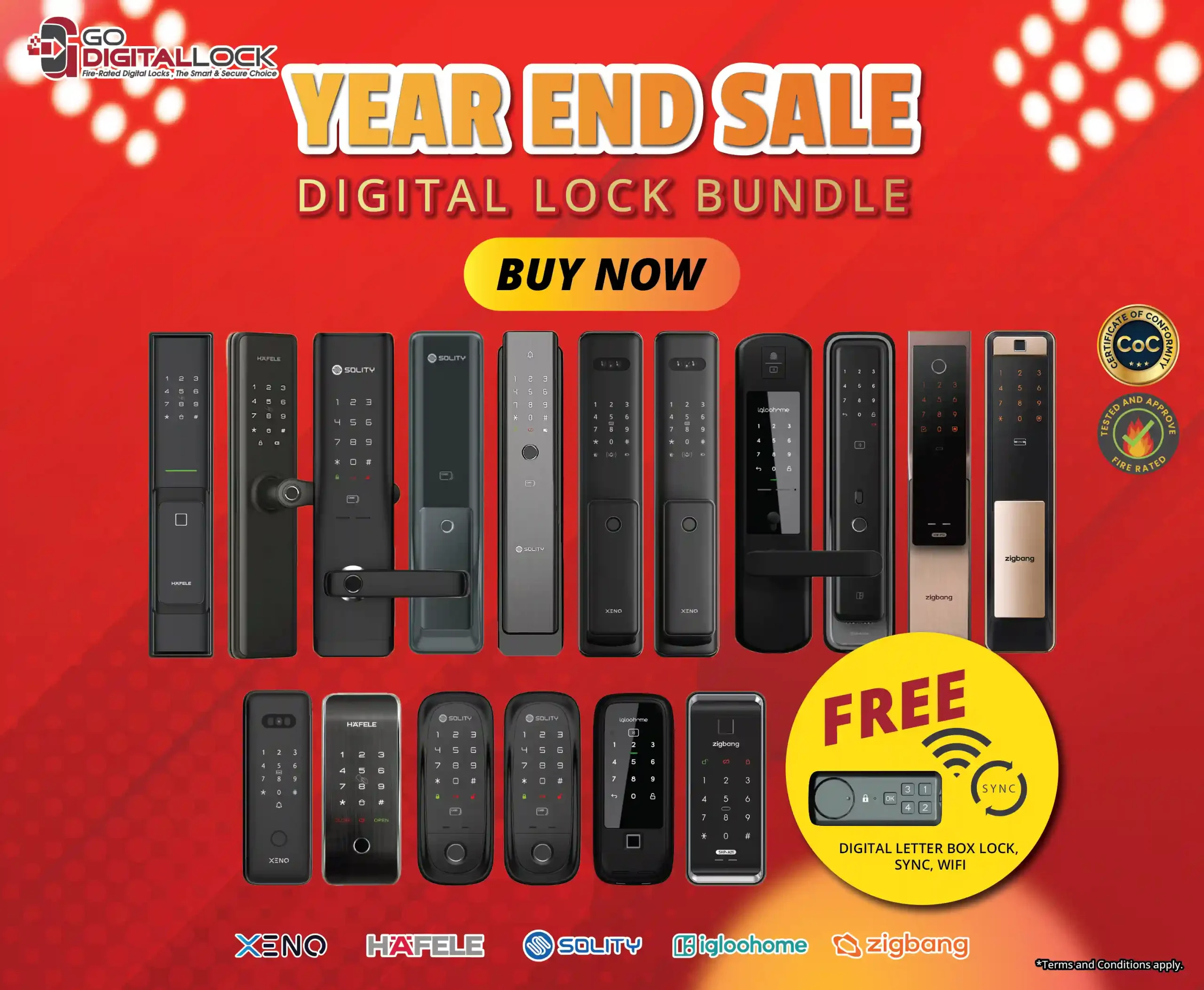 Year-end sale digital lock promotions